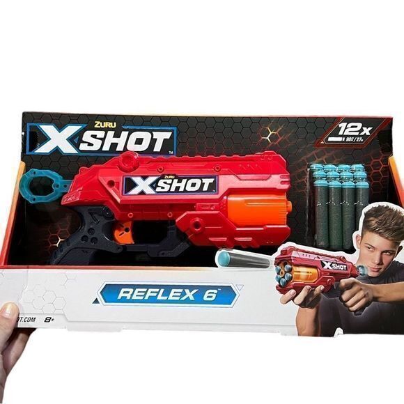 NWT Zuru Kid's X-Shot Excel Reflex 6 Foam Dart Blaster Combo‎ Pack (12 Darts) - Picture 2 of 6